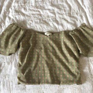 MONTENU FLORAL OFF THE SHOULDER CROPPED BLOUSE